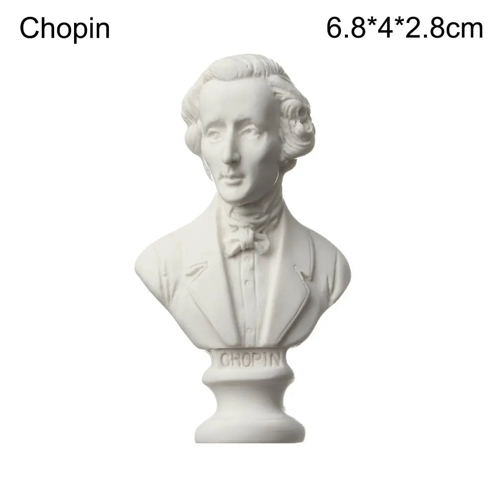 Mini Greek Bust Statue, Plaster Style Resin Figurine