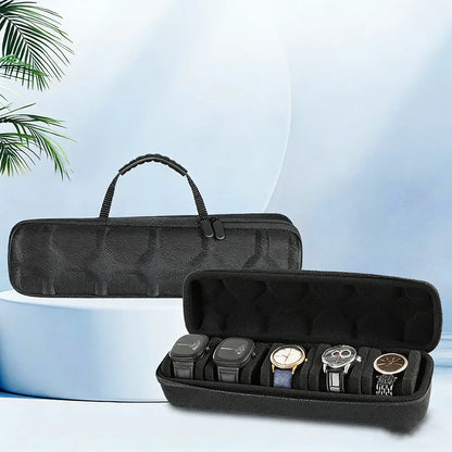 Watch Travel Case, Portable 5 Slot Watch Box Organizer