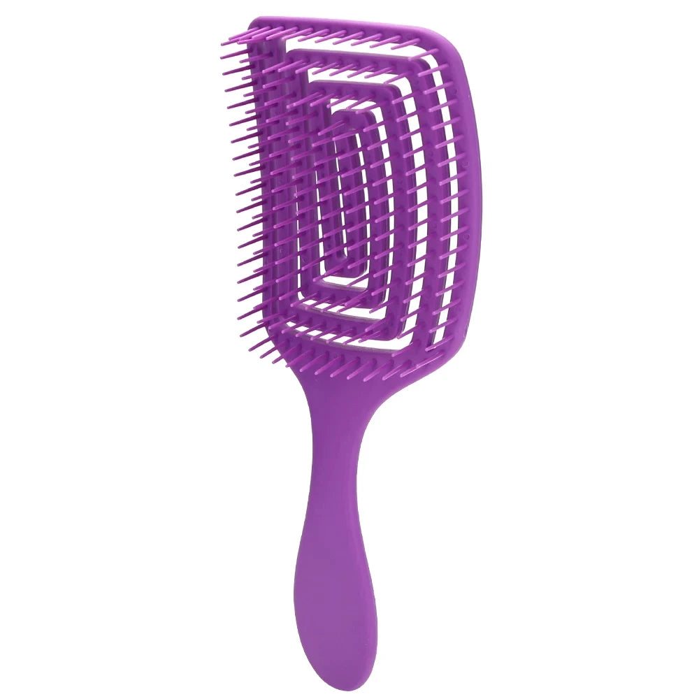 Detangling Hair Brush, Curved Vented Boar and Nylon Bristle