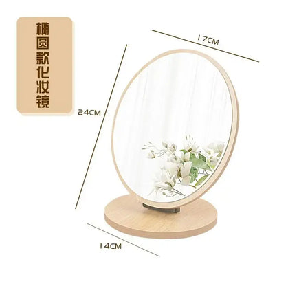 Rotating Wooden Makeup Mirror, Rectangle