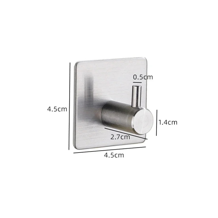 Adhesive Wall Hook, 304 Stainless Steel No Drill Towel Hook
