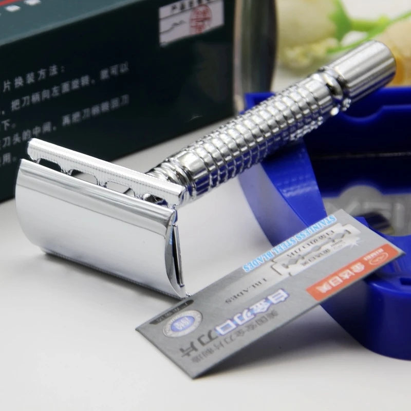 Folding Straight Razor, Stainless Steel Barber Razor, 10 Blades