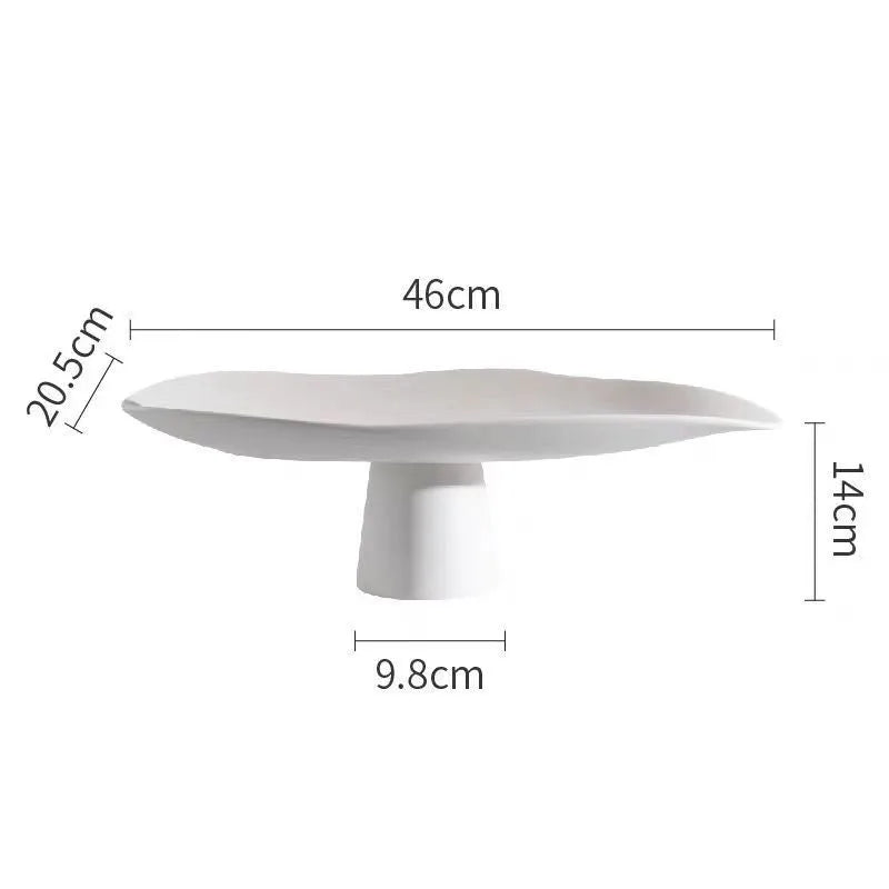 Pedestal Fruit Tray, Modern Resin Footed Dish, White or Black