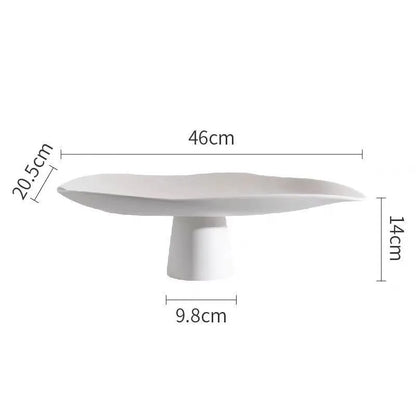 Pedestal Fruit Tray, Modern Resin Footed Dish, White or Black