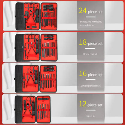Black and Red Manicure and Pedicure Set