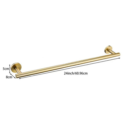 Wall Mounted Towel Bar, Stainless Steel Bathroom Rack, Gold or Black