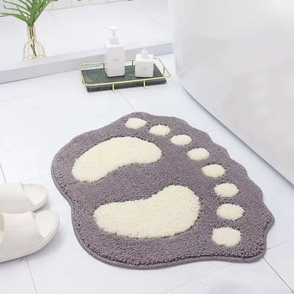 Big Feet Bath Mat, Non-Slip Microfiber Bathroom Rug, 40 x 60 cm