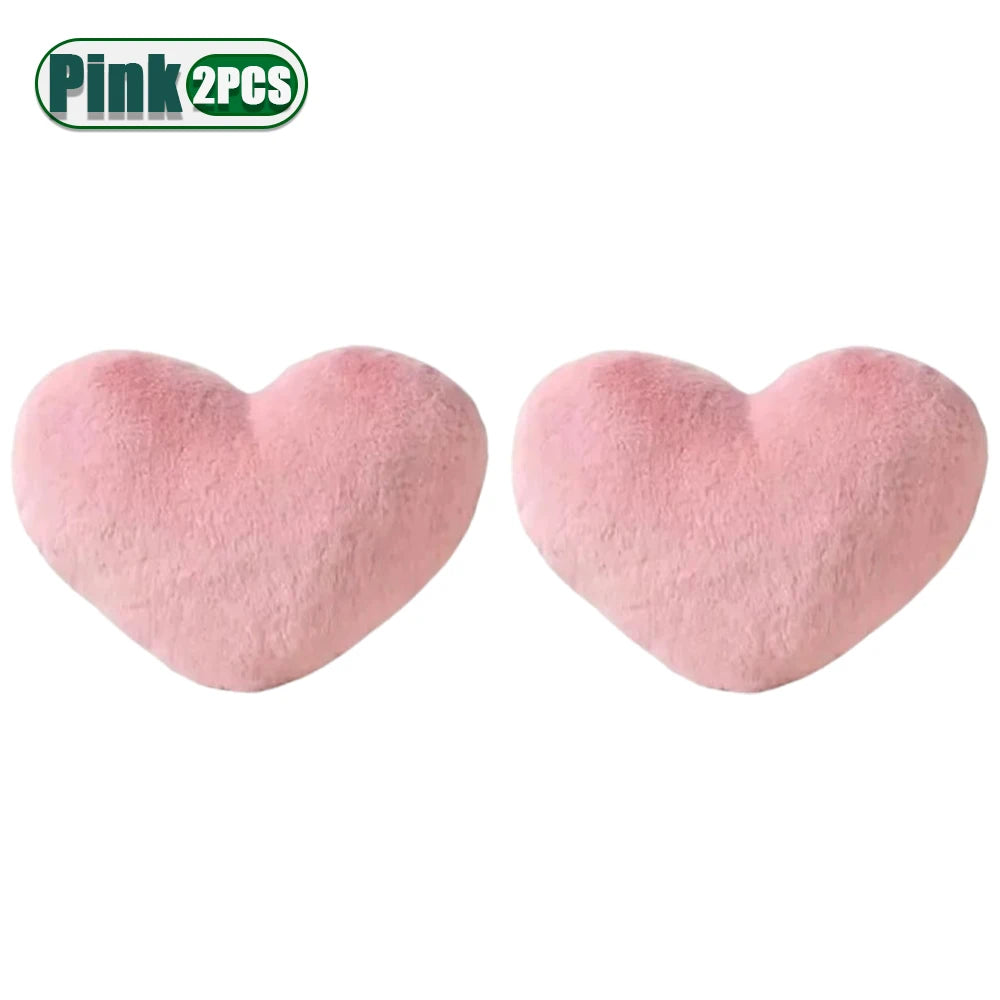 Pink Heart Throw Pillow, Soft Plush Cushion, 30 x 40 cm