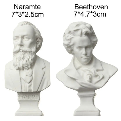 Mini Greek Bust Statue, Plaster Style Resin Figurine