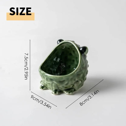 Ceramic Frog Trinket Bowl, Glossy Catchall Dish for Entryway