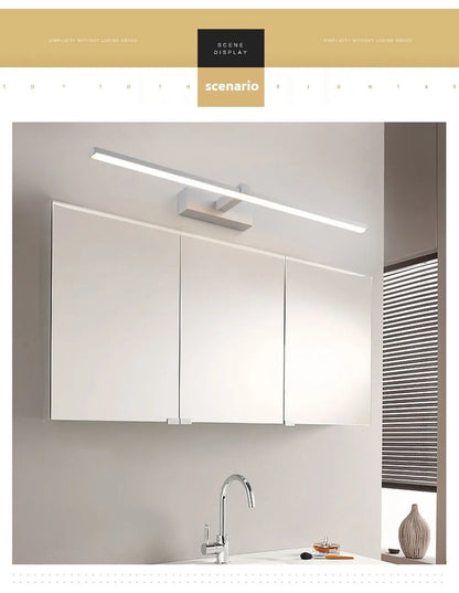 LED Mirror Wall Light, Modern Bathroom Vanity Lamp, 40 or 60 cm