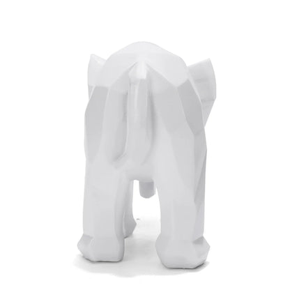 Boho Elephant Resin Statue, Vintage Ethnic Shelf Sculpture