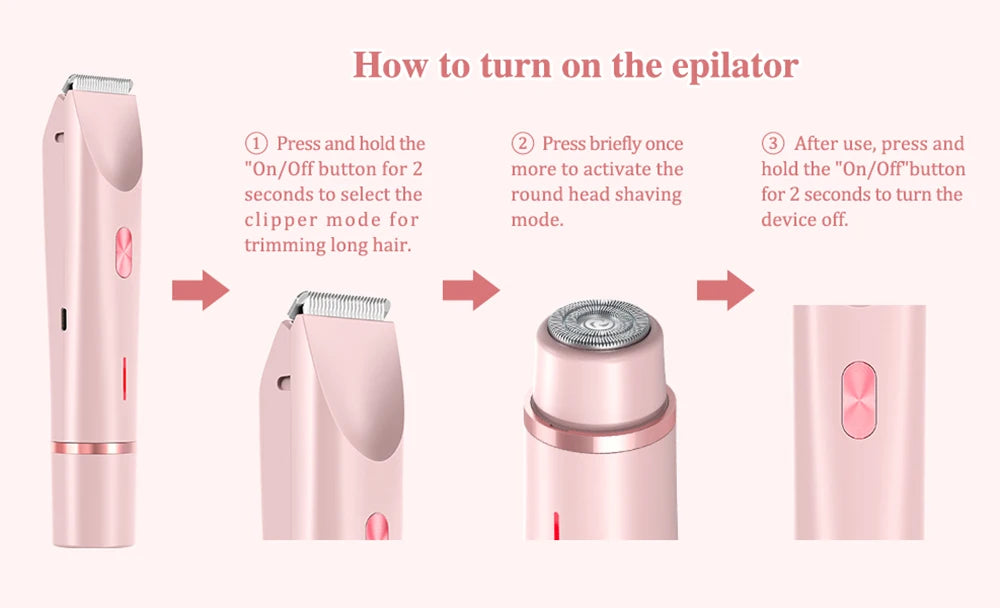 Women's 2-in-1 Rechargeable Electric Shaver