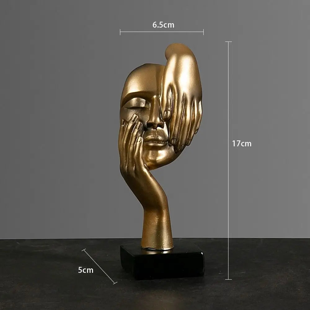 Abstract Thinker Resin Statue, Modern Figure Sculpture Shelf Decor