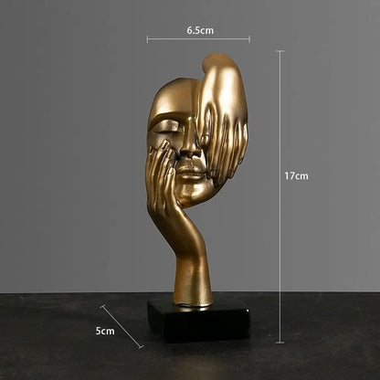 Abstract Thinker Resin Statue, Modern Figure Sculpture Shelf Decor