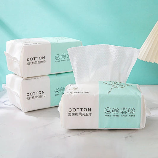 Disposable Cotton Face Towels, 30 to 100 Pack