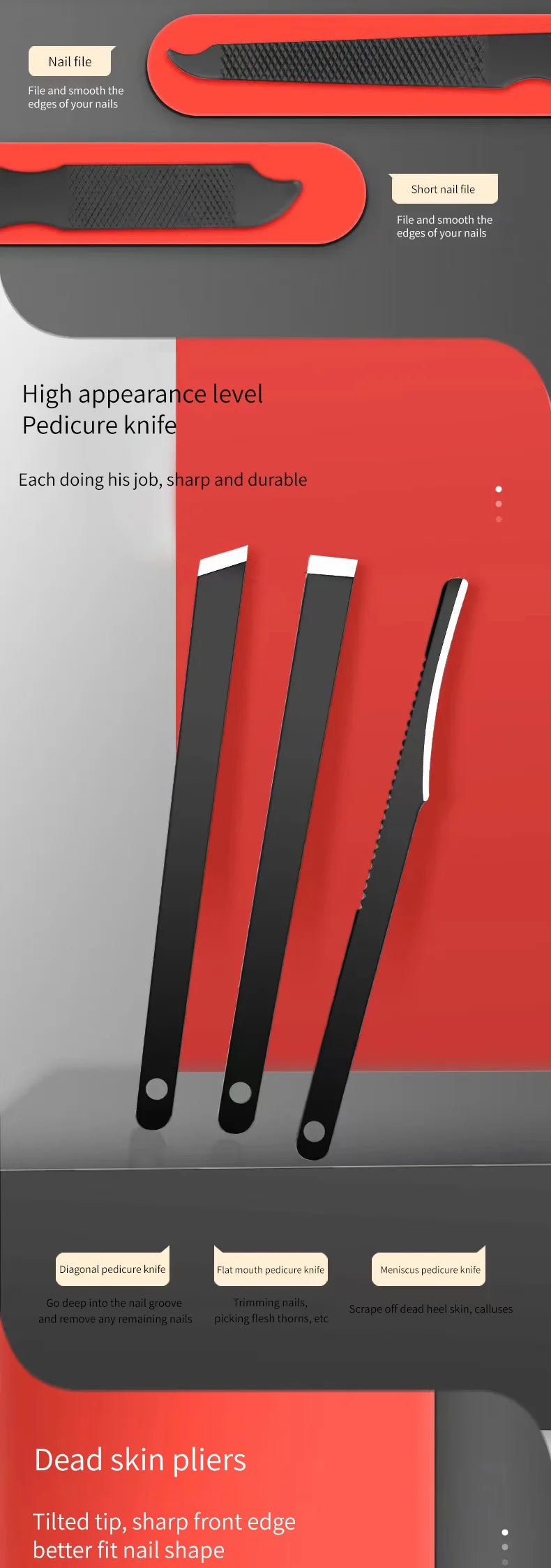 Black and Red Manicure and Pedicure Set