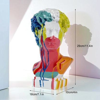 David Head Bust Statue, Resin Renaissance Sculpture Home Decor