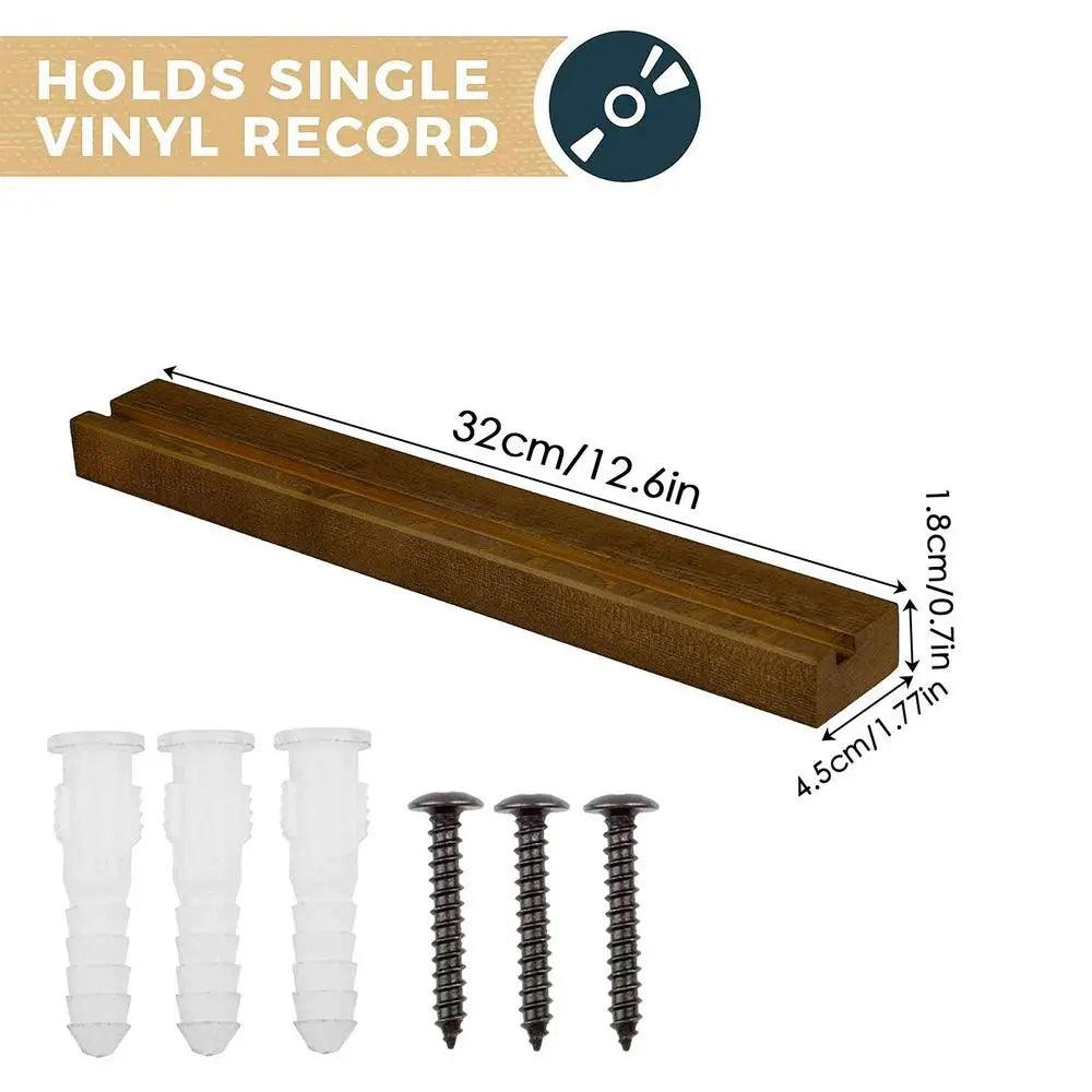 Vinyl Record Wall Holder, Solid Wood Now Playing Display Shelf
