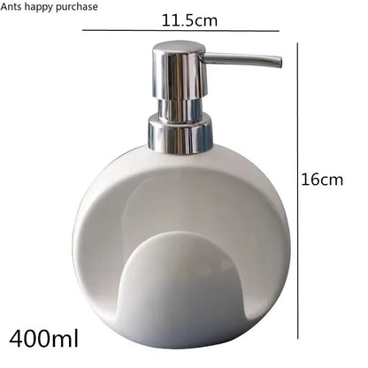 2-in-1 Ceramic Soap Dispenser with Sponge Holder