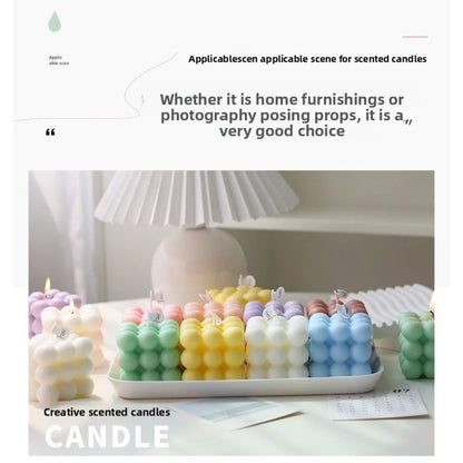 Bubble Cube Candle, Handmade Soy Wax Scented Decor Candle