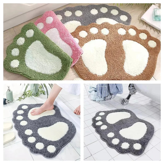 Big Feet Bath Mat, Non-Slip Microfiber Bathroom Rug, 40 x 60 cm