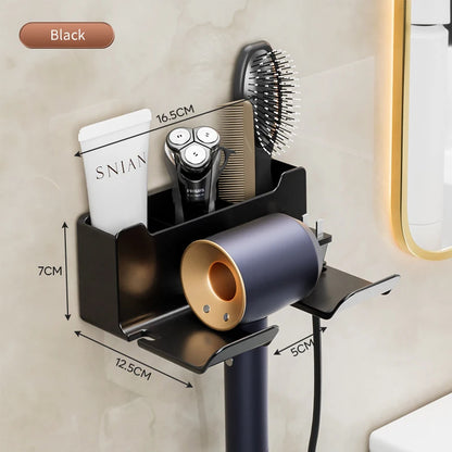 Hair Dryer Holder, Wall Mounted Bathroom Styling Tool Rack