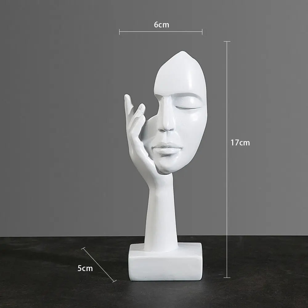 Abstract Thinker Resin Statue, Modern Figure Sculpture Shelf Decor
