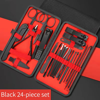 Black and Red Manicure and Pedicure Set