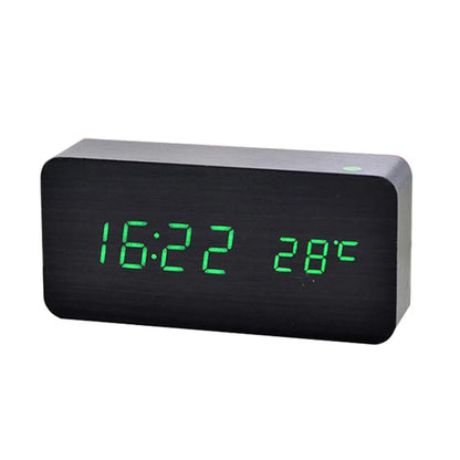 Wooden Digital Alarm Clock with Temperature