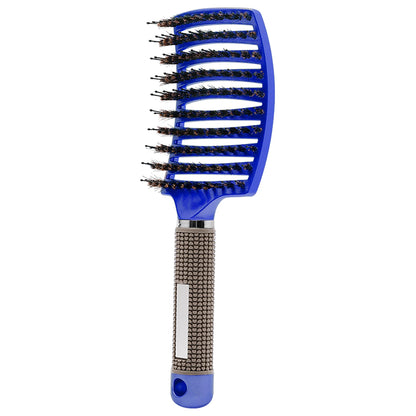 Detangling Hair Brush, Curved Vented Boar and Nylon Bristle
