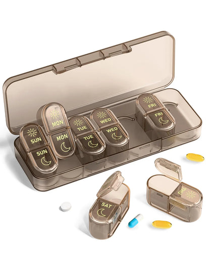 Weekly Pill Organizer, 7-Day AM/PM Travel Pill Box