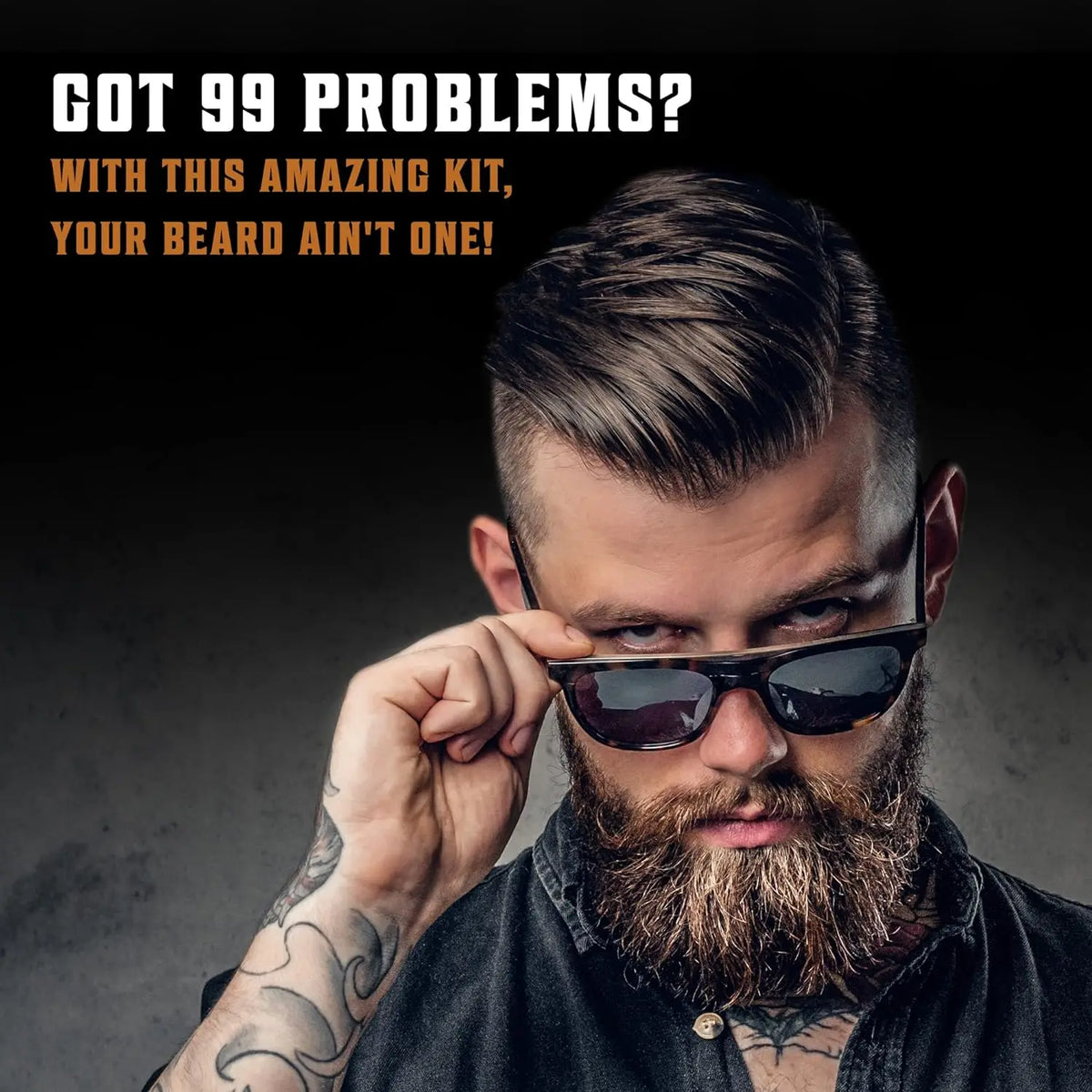 Men's Boar Bristle Beard Brush, Comb and Scissors Set