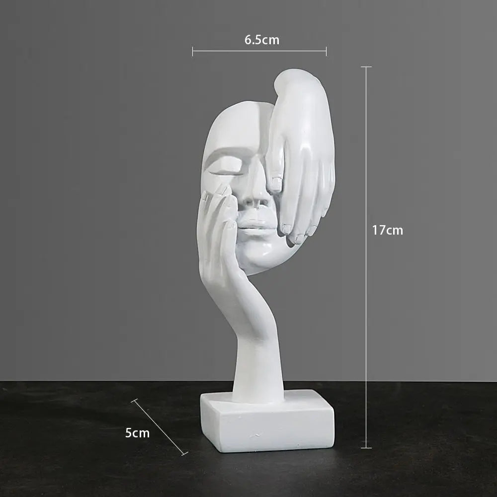 Abstract Thinker Resin Statue, Modern Figure Sculpture Shelf Decor