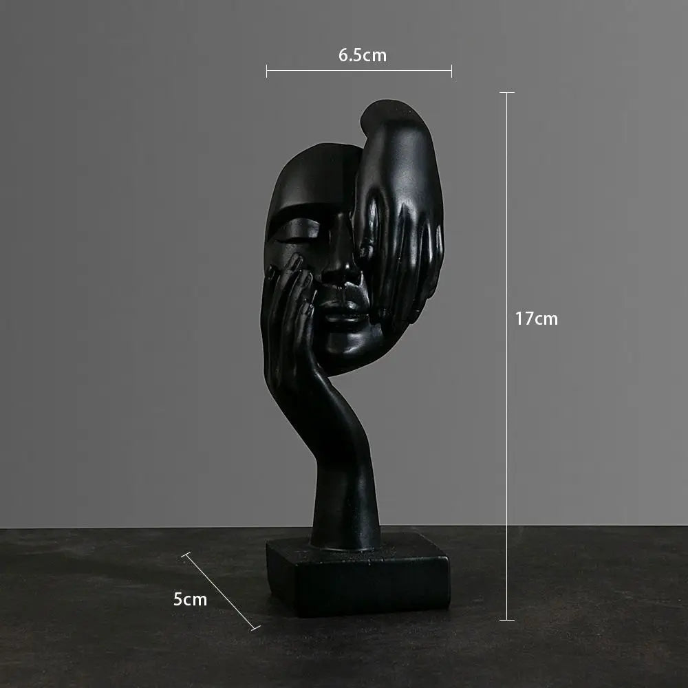 Abstract Thinker Resin Statue, Modern Figure Sculpture Shelf Decor