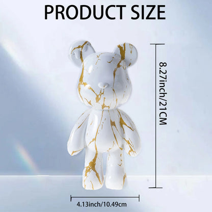 Fluid Bear Statue, Colorful Graffiti Resin Sculpture, 8 Inch