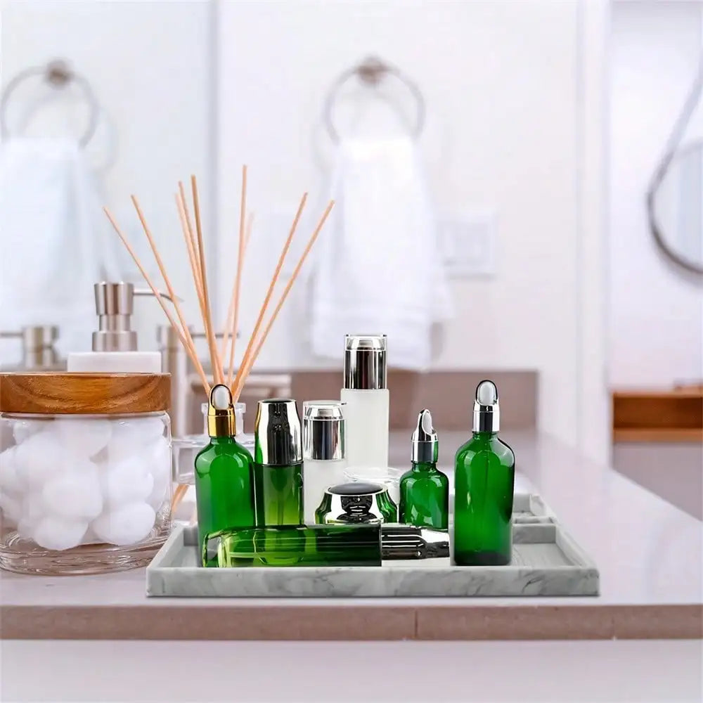 Silicone Vanity Tray, Soft Bathroom and Dresser Organizer Tray