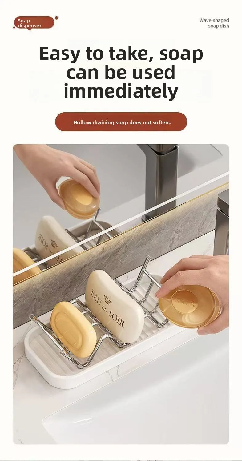 Draining Soap Holder, Countertop Soap Dish for Bathroom