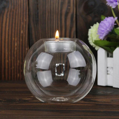 Round Clear Glass Tealight Candle Holder