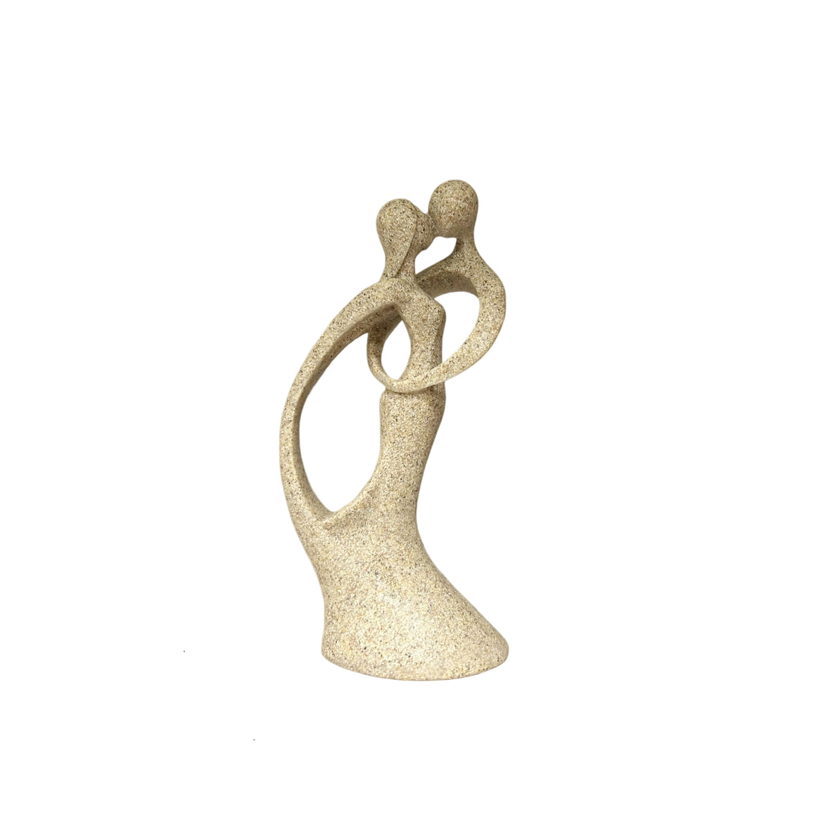 Kissing Couple Statue, Sandstone-Look Art Deco Sculpture Decor