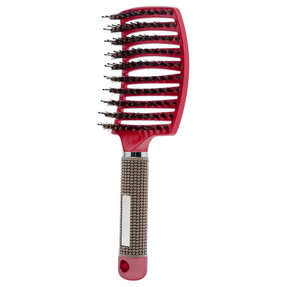 Detangling Hair Brush, Curved Vented Boar and Nylon Bristle