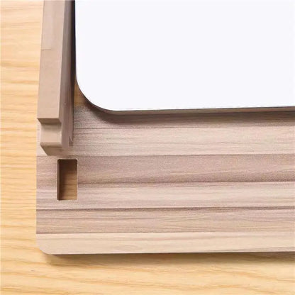 Rotating Wooden Makeup Mirror, Rectangle