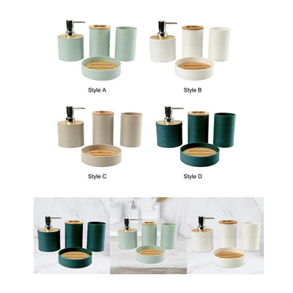 Bathroom Accessories Set, 4 or 5 Piece Countertop Vanity Set