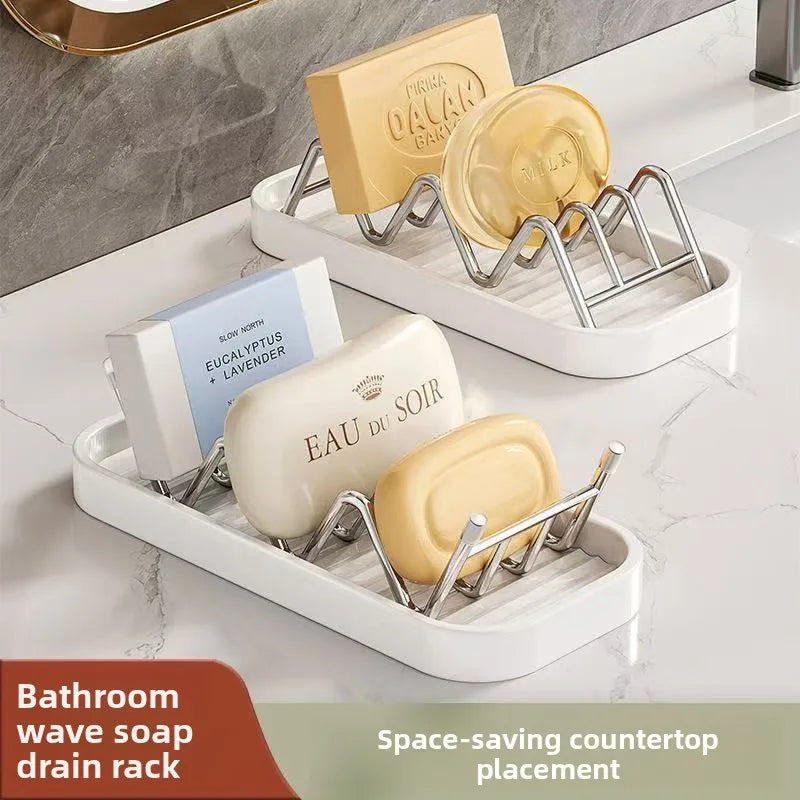 Draining Soap Holder, Countertop Soap Dish for Bathroom
