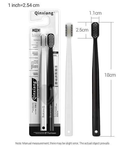 Bamboo Charcoal Soft Toothbrush Set, 10 Pack