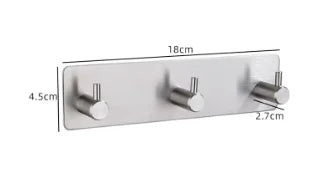 Adhesive Wall Hook, 304 Stainless Steel No Drill Towel Hook