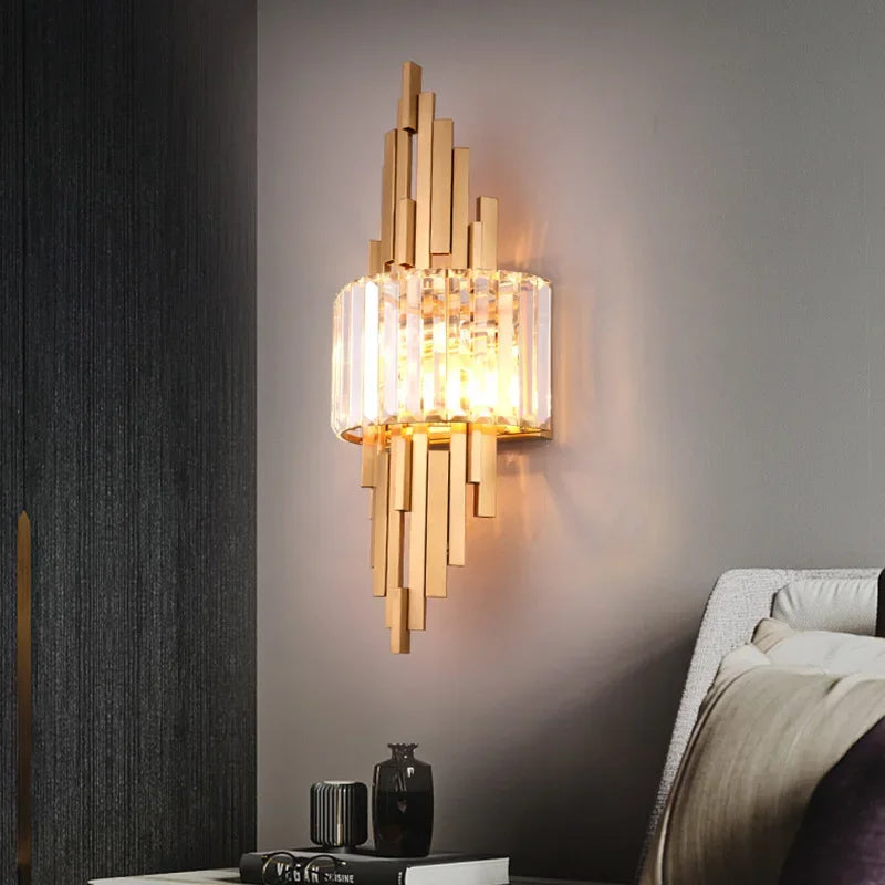 Nordic Crystal Wall Sconce, Up and Down Light for Hallway, E14