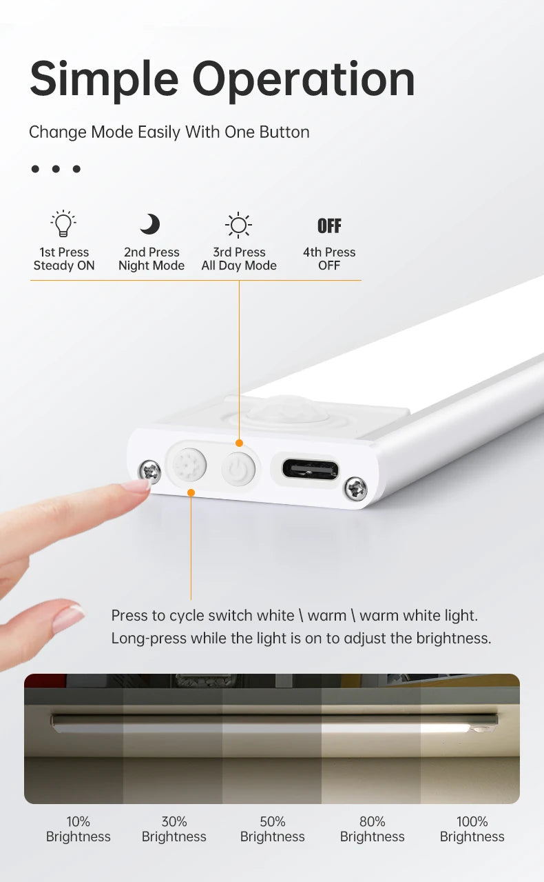 LED Motion Sensor Under Cabinet Light, 50 cm