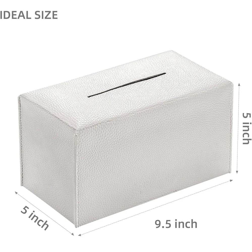 Tissue Box Cover, PU Leather Rectangular Tissue Holder