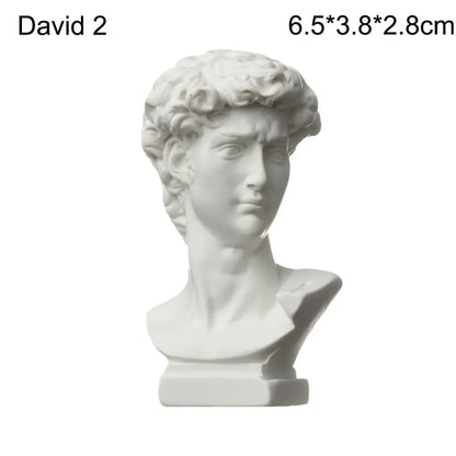 Mini Greek Bust Statue, Plaster Style Resin Figurine